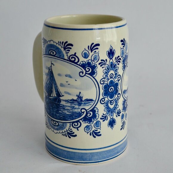 Delft Blue Handpainted Holland Beer Mug Vintage - Picture 6 of 8